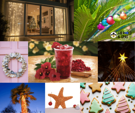 Our mild December climate offers a unique opportunity to extend holiday festivities to our outdoor spaces, particularly around the pool, so enhancing your pool area with Christmas decorations can create a festive atmosphere that delights family and guests alike.
