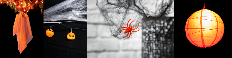 If you have a screened pool enclosure, you already have a large structure that can help establish your Halloween theme.